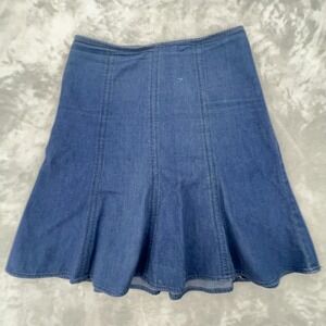 Westport Denim Blue Cotton A‑Line Midi Skirt Womens Size 10 Casual EUC